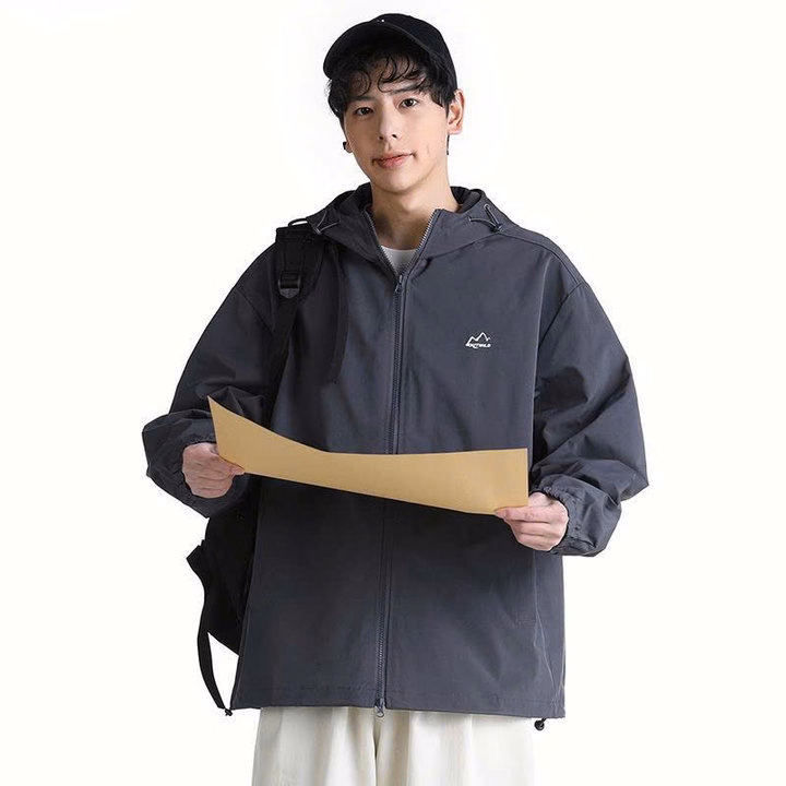 Áo Khoác Dù 2 Lớp Trượt Nước Kèm Dây Khéo Phao 2 Đầu In Chữ Outwild - Htm Fashion - Ảnh 4