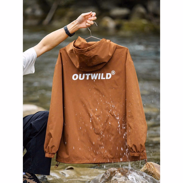 Áo Khoác Dù 2 Lớp Trượt Nước Kèm Dây Khéo Phao 2 Đầu In Chữ Outwild - Htm Fashion - Ảnh 11