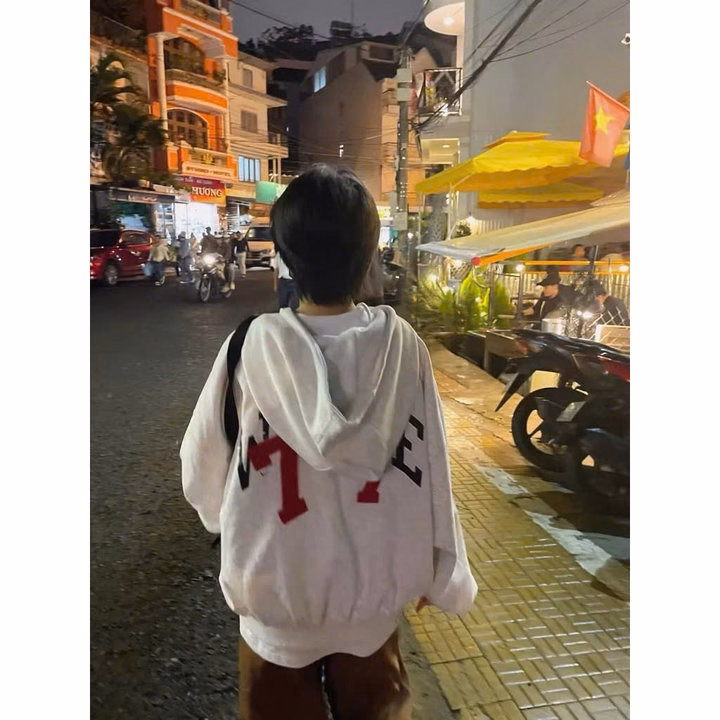 Áo Khoác Hoodie Dây Kéo Nỉ Bông Mũ To 2 Lớp Unisex Form Rộng Whose 17 Nam Nữ Mẫu Mới Hàng Đẹp - Tp748 - Ảnh 5