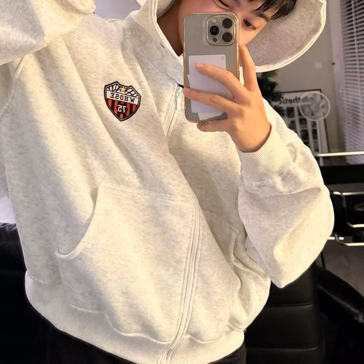 Áo Khoác Hoodie Dây Kéo Nỉ Bông Mũ To 2 Lớp Unisex Form Rộng Whose 17 Nam Nữ Mẫu Mới Hàng Đẹp - Tp748 - Ảnh 4