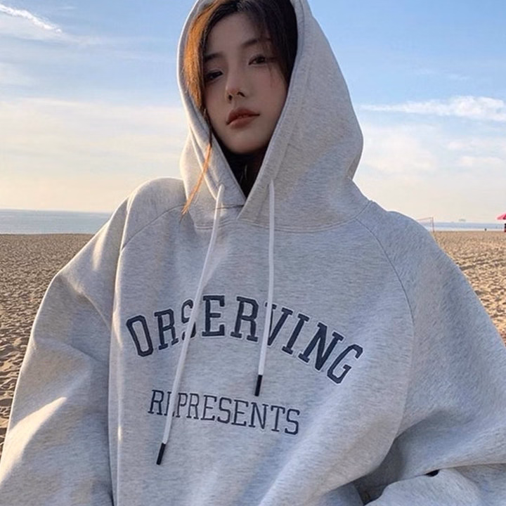 Áo Khoác Hoodie Nam Nữ Form Rộng In Chữ Orserving - Htm Fashion - Ảnh 4
