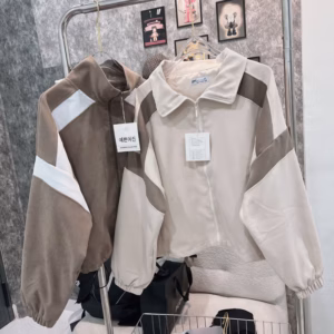 Áo Khoác Bố Nhung 2 Lớp Phối 2 Tông Màu Có Dây Rút - Htm Fashion