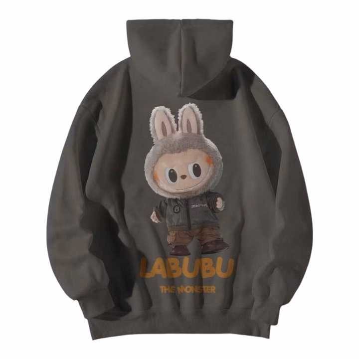 Áo Khoác Hoodie Nam Nữ In Chữ Labubu Vải Dày Nón 2 Lớp - Htm Fashion - Ảnh 7