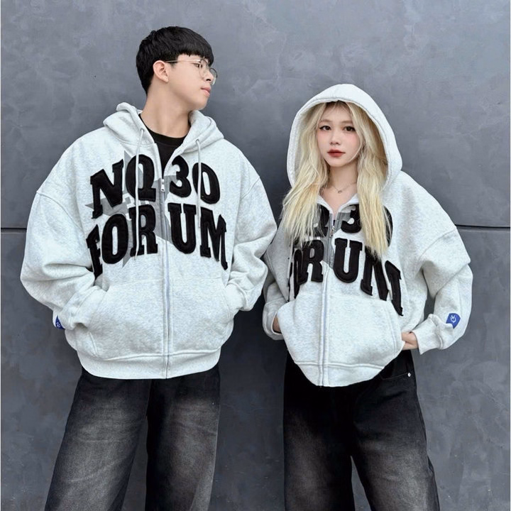 Áo Khoác Hoodie Nam Nữ Dày Dặn Tay Phồng Nón 2 Lớp In Nq30 - Htm Fashion - Ảnh 9