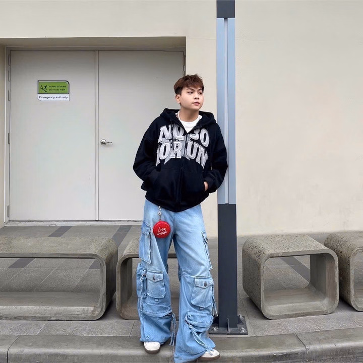 Áo Khoác Hoodie Nam Nữ Dày Dặn Tay Phồng Nón 2 Lớp In Nq30 - Htm Fashion - Ảnh 11