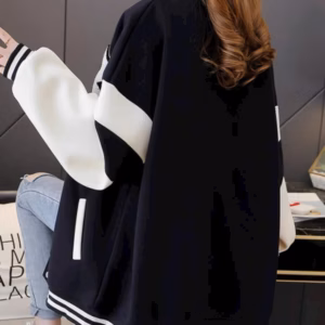 Áo Khoác Hoodie Nam Nữ Nút Bấm Bóng Chày In Chữ B - Htm Fahsion