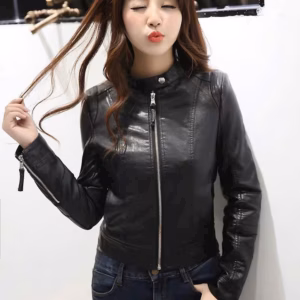 Áo Khoác Da Nữ Dáng Ôm Siêu Đẹp Croptop Hot Trend - Htm Fashion