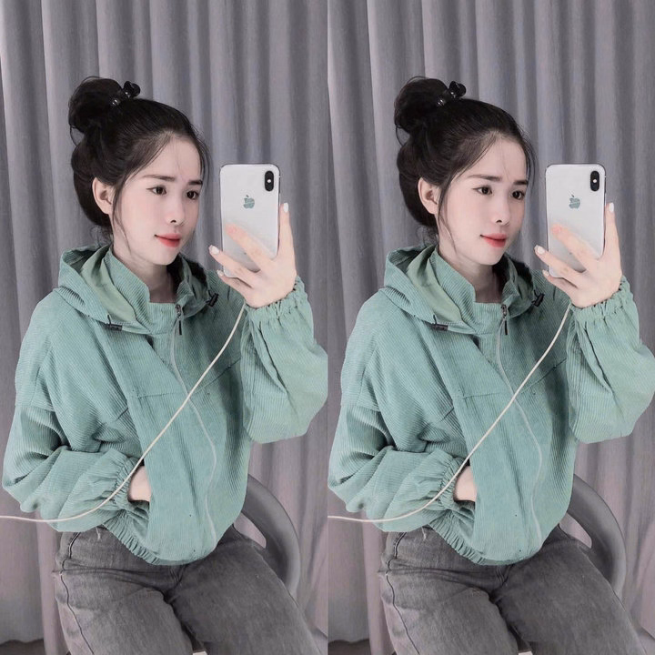 Áo Khoác Nhung 1 Lớp Dáng Ôm Có Nón Chống Nắng ( Trơn) - Htm Fahison