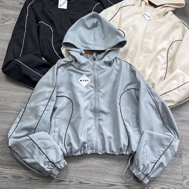 Áo Khoác Nam Nữ Dù Dơi 2 Lớp Có Nón 1 Sọc Chống Nắng - Htm Fashion - Ảnh 3