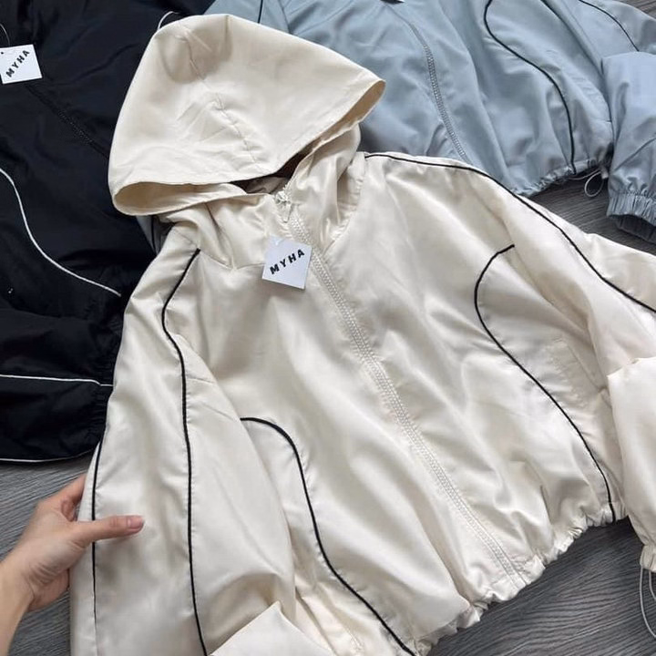 Áo Khoác Nam Nữ Dù Dơi 2 Lớp Có Nón 1 Sọc Chống Nắng - Htm Fashion - Ảnh 4