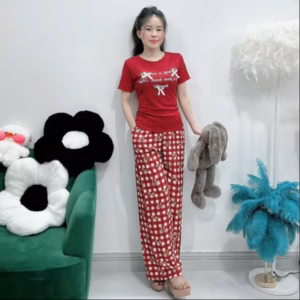 Set Bộ Thời Trang Áo Nơ In Chữ Phối Quần Lụa Xinh Xắn Gk - Be Yourself
