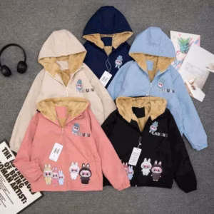 Áo Khoác Lông Labubu Cho Bé Trai,Bé Gái, Áo Gió Lót Lông Size 15-40Kg-Chipxinhxk