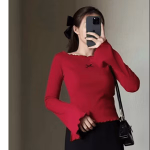 Áo Thun Bẹt Vai Tay Loe Đính Nơ Tiểu Thư Xinh Xắn Gk - Be Yourself