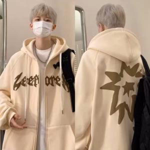 Áo Khoác Form Rộng Vải Nỉ Dày Mềm Mịn In Nổi Hình Độc Lưng Tay Rộng Mũ To Unisex Tp63 - Golden Dream