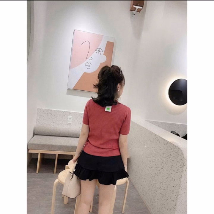 Áo Len Cộc Tay Cổ Tròn - Chipxinhxk - Ảnh 3