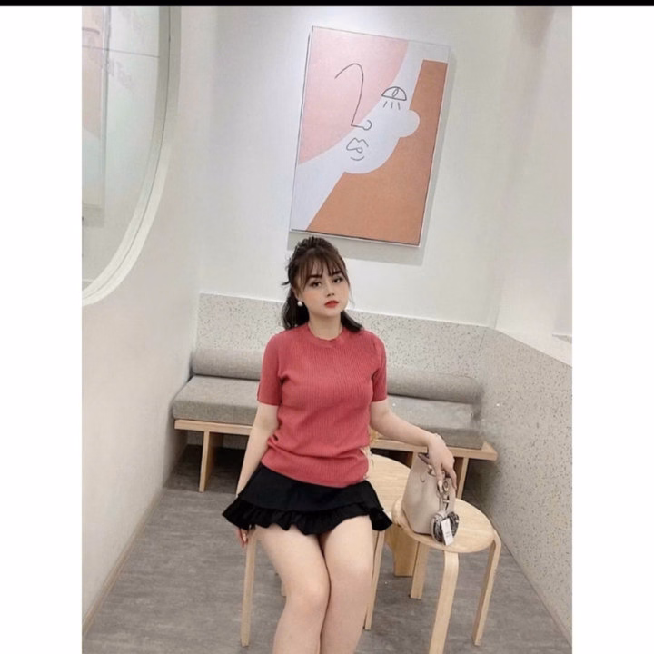 Áo Len Cộc Tay Cổ Tròn - Chipxinhxk - Ảnh 2