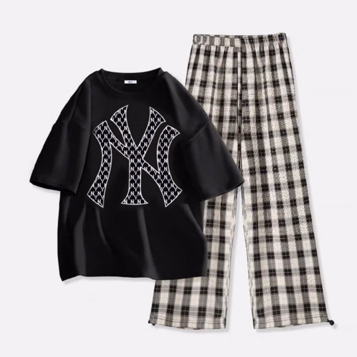 Sét Bộ Quần Kẻ Caro Form Rộng + Mix Áo Phông Form Rộng - Ảnh 10