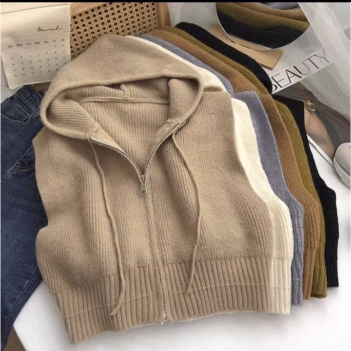 Áo Ba Lỗ Len Có Mũ- Chipxinhxk - Ảnh 2