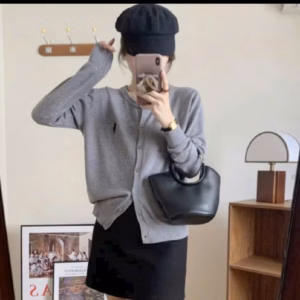 Áo Cadigan Len Phối Tim Trước Ngực- Chipxinhxk