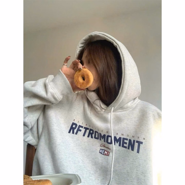 Áo Hoodie Unisex Nam Nữ In Nổi Chữ Retro Không Bong Tróc Tay Phồng From Rộng Tp65 - Golden Dream - Ảnh 4