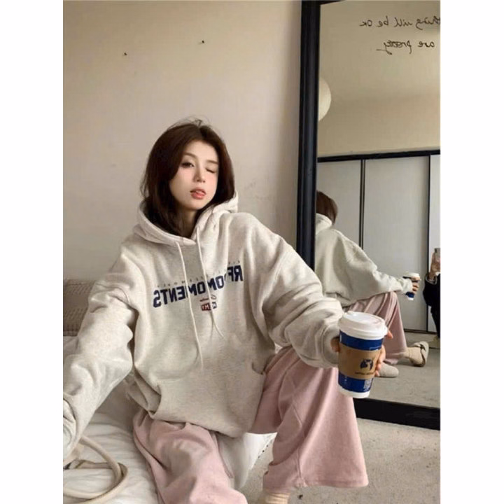 Áo Hoodie Unisex Nam Nữ In Nổi Chữ Retro Không Bong Tróc Tay Phồng From Rộng Tp65 - Golden Dream - Ảnh 5