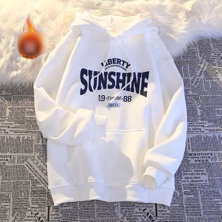 Xả Lô Áo Hoodie Mũ 2 Lớp Form Rộng Chữ Sunshine - Ảnh 5
