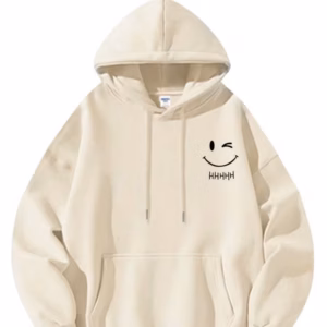Xả Áo Hoodie Mặt Cười Trắng Mũ 2 Lớp