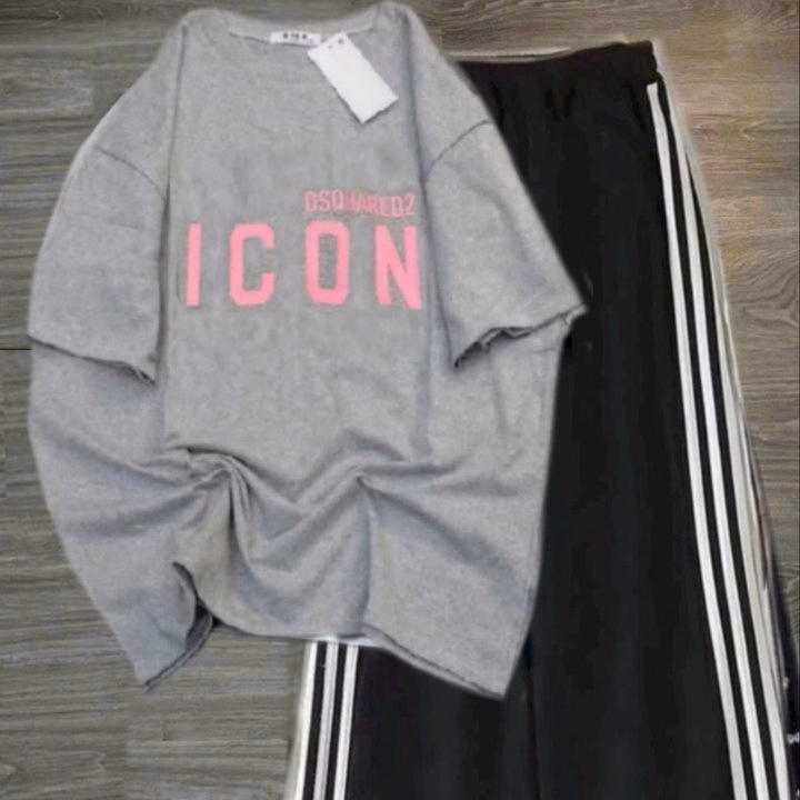 Sét Bộ Quaanf Thể Thao + Mix Áo Phông Icon Xám - Ảnh 2