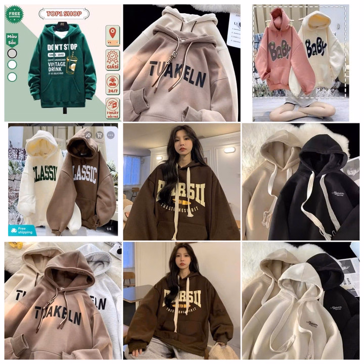 Tổng Hợp Các Mẫu Áo Hoodie Mũ 2 Lớp