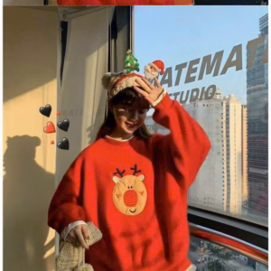 Áo Sweater Vải Nỉ Ngoại Form Rộng In Hình Chú Tuần Lộc Siêu Xinh Tp68 - Golden Dream