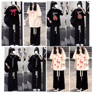 Tổng Hợp Sét Bộ Quần Ống Suông Dây Rút Bản To + Mix Áo Phông Cotton Thời Trang Đa Dạng Phong Cách