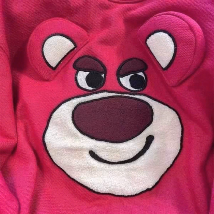 Sét Bộ Thu Đông Quần Ống Rộng + Mix Kèm Áo Sweater Gấu Dâu Hồng Có 2 Tai Cute - Ảnh 7