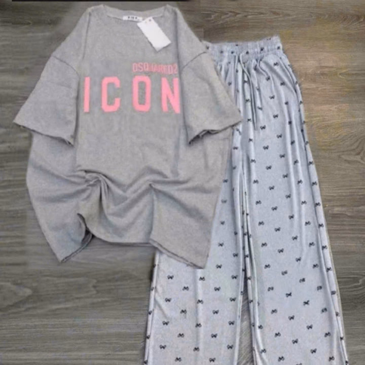 Tổng Hợp Các Mẫu Quần Ống Rộng Cạp Cao + Mix Áo Phông Form Rộng Chữ -Icon Xám - Ảnh 10