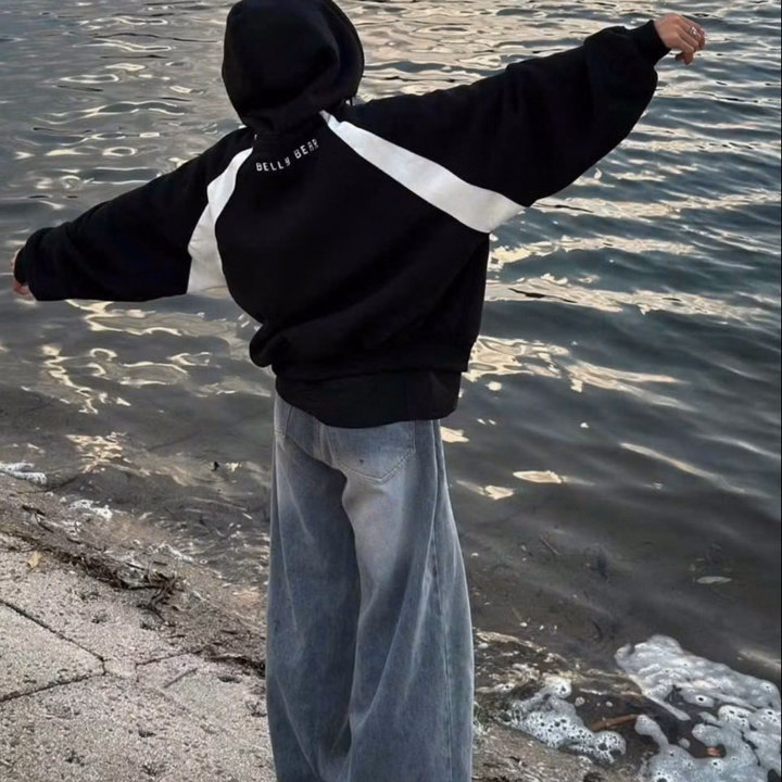 Áo Hoodies Nỉ Bông Form Rộng Boxy Thêu Belly Bear Unisex Khoá Zip Nón To Unsiex Nam Nữ Trẻ Trung Mẫu Mới - Tp63 - Ảnh 6