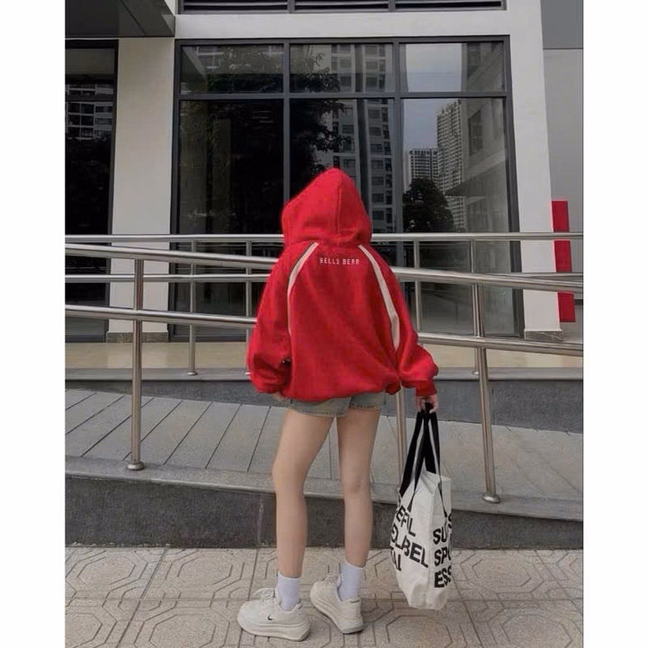 Áo Hoodies Nỉ Bông Form Rộng Boxy Thêu Belly Bear Unisex Khoá Zip Nón To Unsiex Nam Nữ Trẻ Trung Mẫu Mới - Tp63 - Ảnh 7