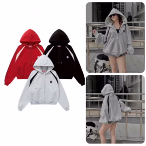 Áo Khoác Nỉ Ngoại Form Boxy Thêu Chữ B Phối Màu Tay Phồng Rông Mũ 2 Lớp Unisex Nam Nữ Tp555 - Golden Dream