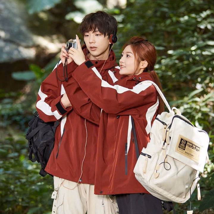 Áo Khoác Dù Nữ 2 Lớp Sọc Tay Cổ Cao Có Nón Trùm Đầu Dây Rút Phong Cách Hàn Quốc Hàng Đẹp Chống Nước - Tp738