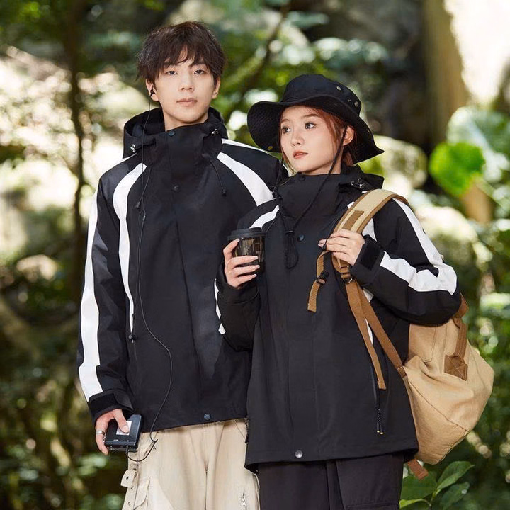 Áo Khoác Dù Nữ 2 Lớp Sọc Tay Cổ Cao Có Nón Trùm Đầu Dây Rút Phong Cách Hàn Quốc Hàng Đẹp Chống Nước - Tp738 - Ảnh 2