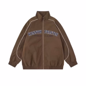 Áo Khoác Dù Cổ Cao 2 Lớp Phối Sọc Viền Tay In Chữ Kesn Unisex Nam Nữ Tp54 - Golden Dream