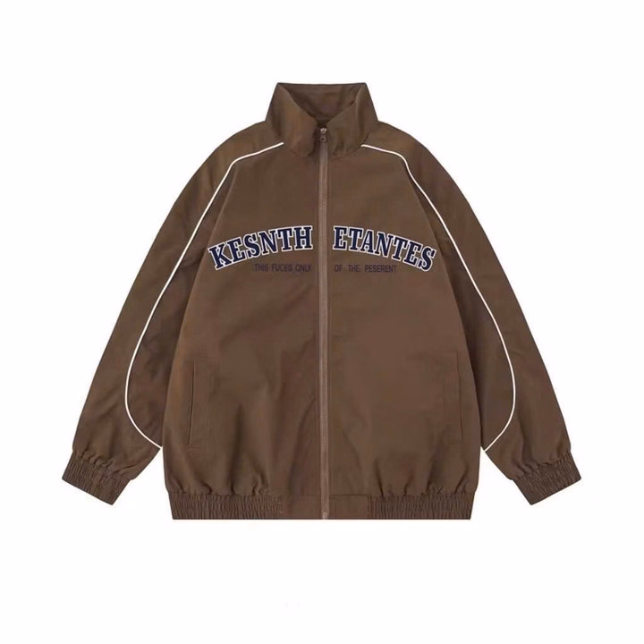 Áo Khoác Dù Cổ Bẻ 2 Lớp Form Rộng Unisex Nam Nữ Phối Viền Mí Tay In Chữ Kesn Tp644 - Phương Store - Ảnh 3