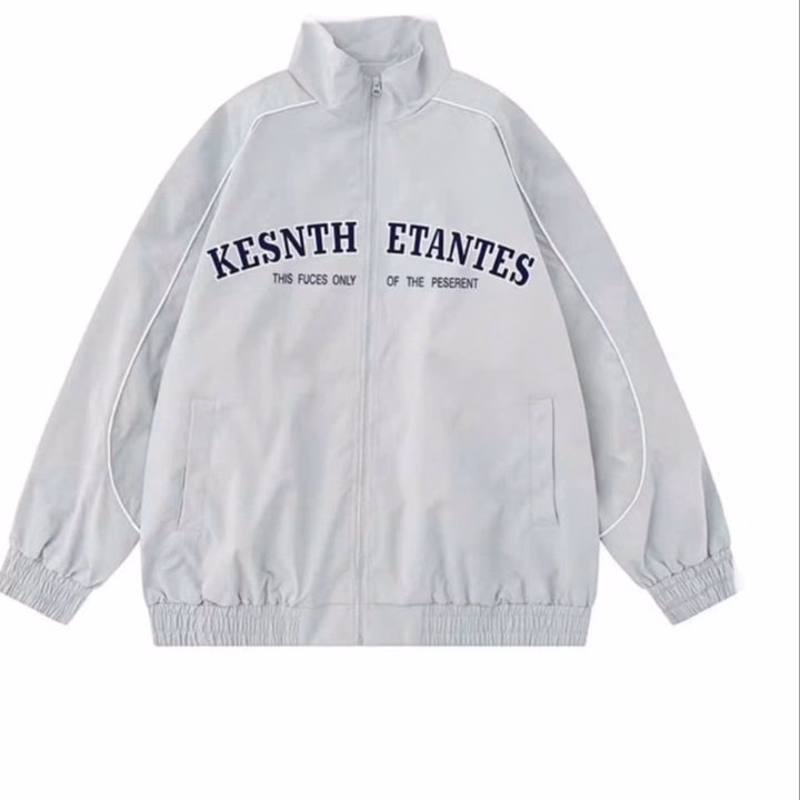 Áo Khoác Dù Cổ Bẻ 2 Lớp Form Rộng Unisex Nam Nữ Phối Viền Mí Tay In Chữ Kesn Tp644 - Phương Store - Ảnh 5