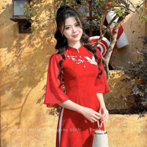 Set Áo Dài Tuyết Nhung Thêu Phối Quần Phi Lụa Tb140K-Nana House