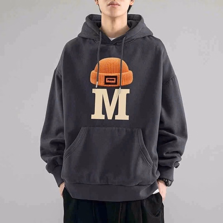 Áo Hoodie Phối Túi Bụng Form Rộng Unisex In Chữ M Đội Mũ Sắc Nét Đẹp Như Hình Tp77 - Golden Dream