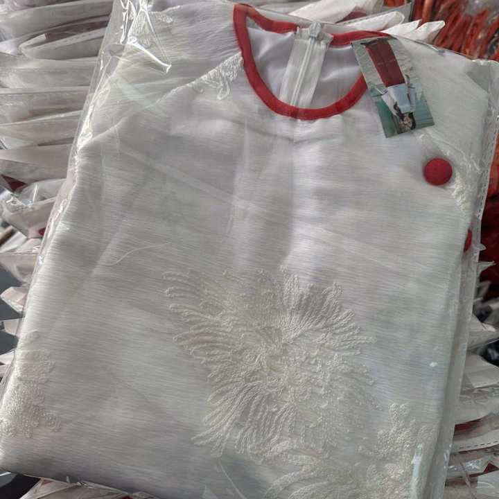 Set Đồ Nữ Áo Gấm Thêu Hạc Cổ Tròn Phối Quần Tuyết Nhung Tp10 - Golden Dream - Ảnh 3