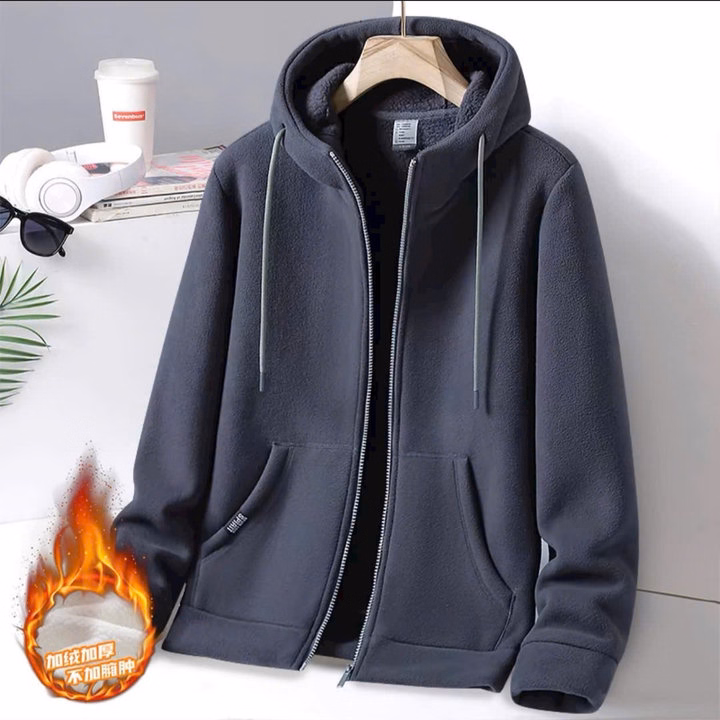 Áo Khoác Nỉ Nam Mùa Đông Trơn Dày Dặn Siêu Hot - Htm Fashion - Ảnh 5