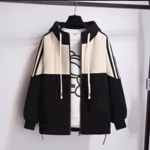 Áo Khoác Nỉ Phối 2 Tông Màu Chữ Thêu Nỉ Dày Dặn Nón 2 Lớp - Htm Fashion