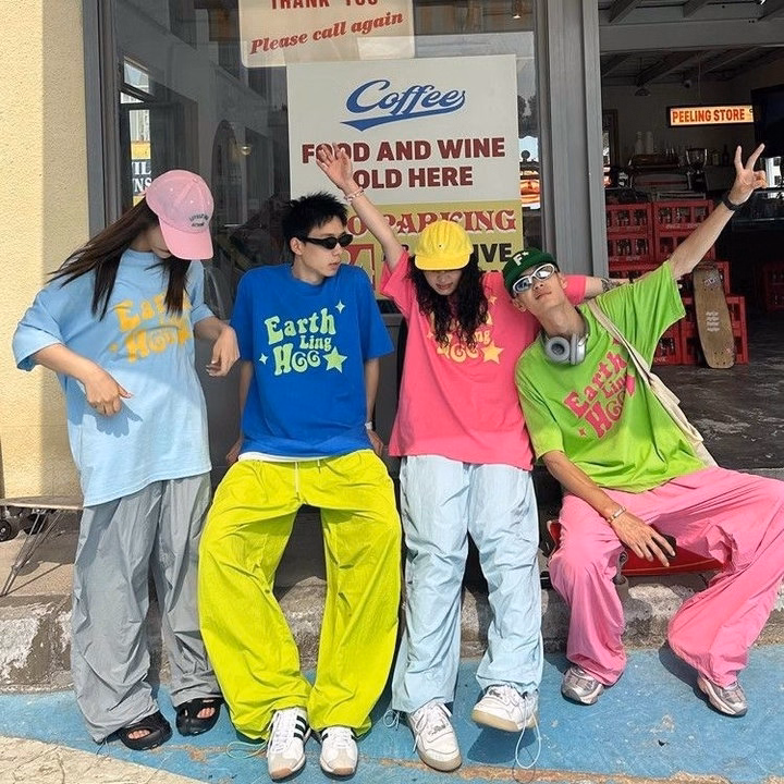 Quần Dài Nam Nữ Cặp Đôi Chất Liệu Dù Gió Nhăn Chống Nước Cá Tính - Htm Fashion - Ảnh 2