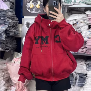 Áo Khoác Nỉ Form Rộng Thêu Nổi Chữ Ogym Có Nút Bấm Cổ Cao Unisex Nam Nữ Va202 - Golden Dream