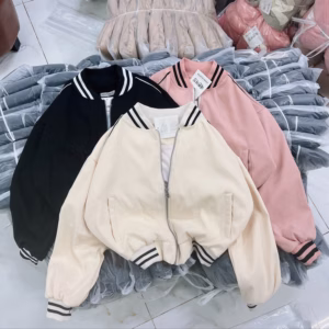 Áo Khoác Da Lộn Lửng 2 Lớp Thêu Chữ Seac Bo Tay Siêu Đẹp - Htm Fashion