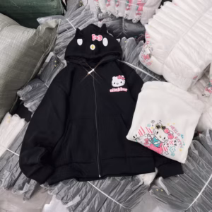 Áo Hoodie Nữ In Hình Mèo Eitnhbor Hello Kitty Siêu Đẹp - Htm Fashon